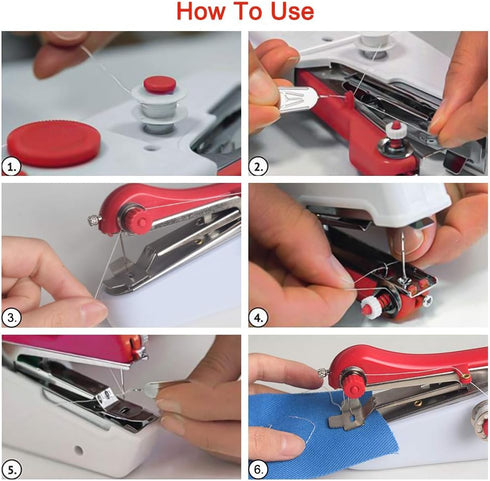 Handheld Sewing Machine, Mini Portable Electric Sewing Machine for Beginners Adult, Easy to Use and Fast Stitch Suitable for Clothes,Fabrics, Cuta...