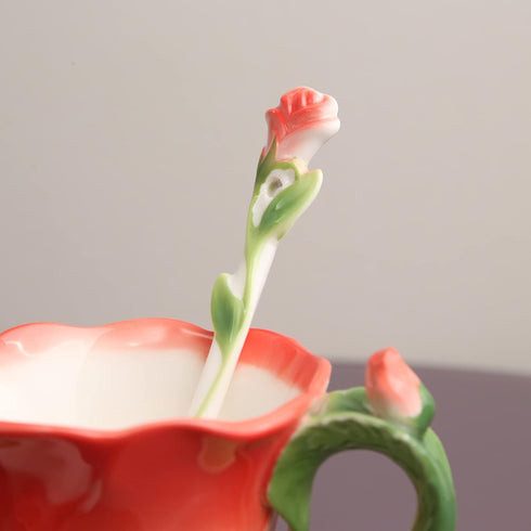 Beddinginn Pink Tea Cups and Saucers (Red)...
