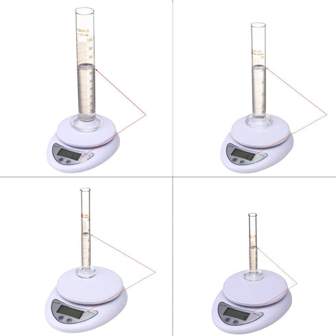 Thick Glass Graduated Measuring Cylinder Set 5ml 10ml 50ml 100ml Glass with Two Brushes...