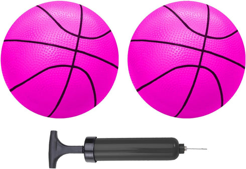 ABAJI Mini Basketballs Pink 2 Pack 5" Set with Pump Needle Durable Material for Mini Hoop 3+ Years Toddlers Kids Teenagers for Pool Indoors Outdoo...