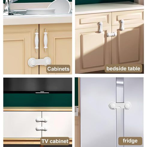 8 Pack Cabinet Door Locks for Baby Proof and Child Safety Cabinet Locks with Adhesive Childproof Door Latch Child Safety Locks for Kitchen Drawer ...