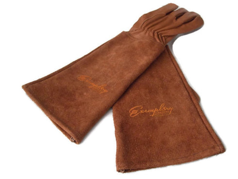 Rose Pruning Gloves for Men and Women - Thorn Proof Goatskin Leather Gardening Gloves with Gauntlet (Extra Large, Brown)...