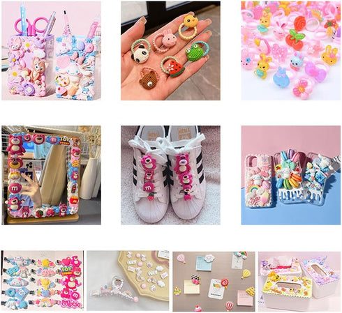 50pcs Selected Decoden Doodads DIY Crafting Embellishments Resin Flat Backs Charms Jewery Cards Making Kit/Set Slime Charms Bath Bombs Cabochons S...