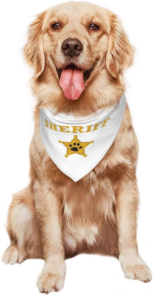 Costume Accessory Set Pet Dog Bandana,Costume Accessory Set Pet,for Halloween Christmas Cosplay Role Play Party (Sheriff-White)...