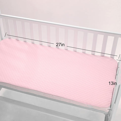 Pleasant Boulevard | Portable Waterproof Baby Changing Pad Liner, Washable Reusable Changing Table Cover Made with Breathable TPU, 27x13in (White,...