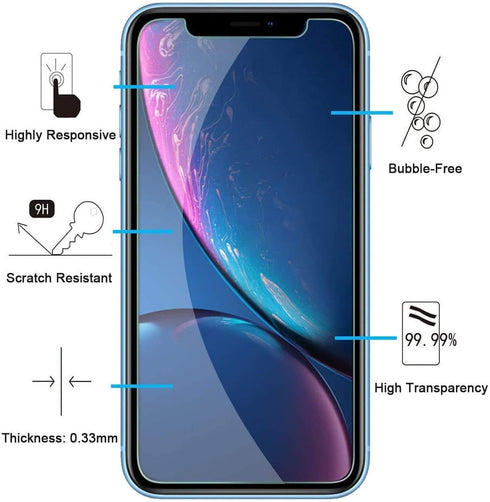 NEW'C [3 Pack Designed for iPhone 11 and iPhone XR (6.1") Screen Protector Tempered Glass, Case Friendly Anti Scratch Bubble Free Ultra Resistant....