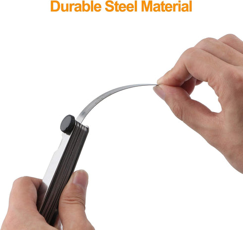 32 Blades Stainless Steel Feeler Gauge with Metric and Imperial Scale for Measuring Gap Width or Thickness...