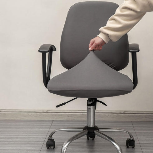 Computer Office Chair Cover - Protective & Stretchable Universal Chair Covers Stretch Rotating Chair Slipcover (Dark Grey)...