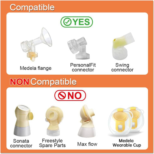 PumpMom Backflow Adapter for Spectra S1 S2 Pump to Use Most Medela Flanges and Bottles, Connects Between Medela Breastshield and Spectra Backflow ...