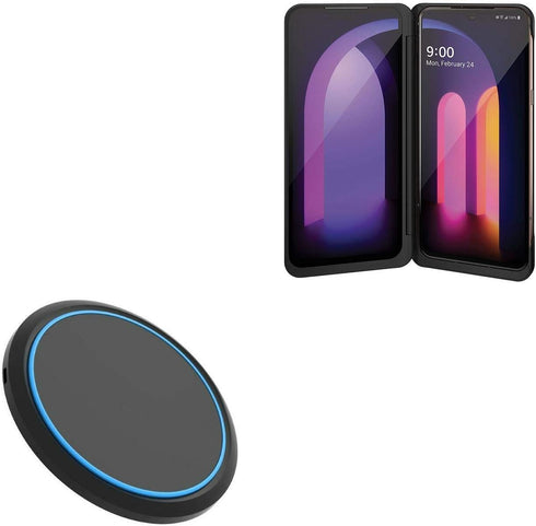 BoxWave Charger Compatible with LG V60 ThinQ 5G - SwiftCharge PowerDisc Wireless Charger (15W) with Wireless Chargers That Require QC3.0 minicube,...