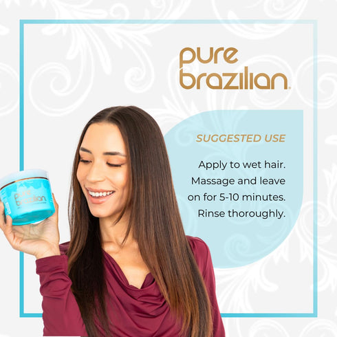 Pure Brazilian Deep Conditioning Masque - Deep Conditioner Hair Treatment with Brazilian Keratin, Acai, and Arginine - 2 Fl Oz...