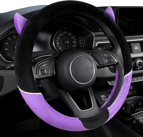 Cute Devil Car Steering Wheel Cover Non-Slip Plush Steering Wheel Covers Protector for Women Girls, Car Interior Accessories, Universal Fit 15 Inc...