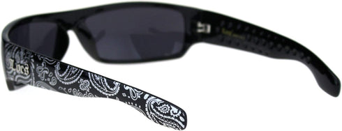 Locs Mad Dog Hardcore Gangster Cholo Narrow Rectangular Sunglasses Black Bandana...