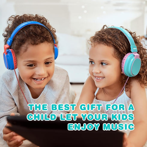 Headphone Kids Volume Limited 85/110dB Wired Over-Ear/On-Earr Foldable Headset with Inline Cable AUX 3.5mm Cord Mic for Boy Girl Child PC Notebook...
