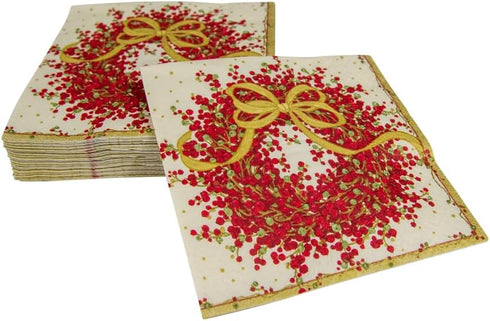 Caspari Entertaining Pepper Berry Cocktail Napkins, Red, 20-Pack...