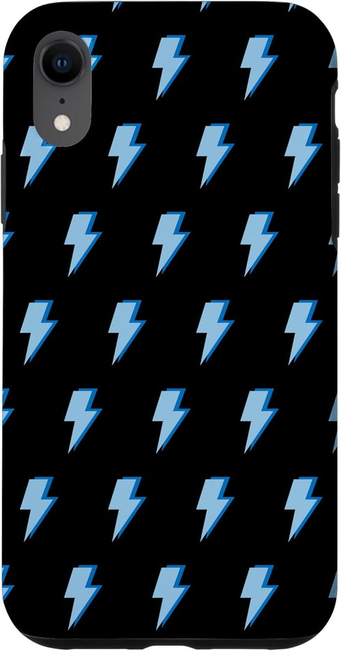 iPhone XR Lightning Bolt Blue Pattern Cute Trendy Aesthetic Phone Case...