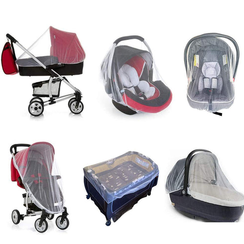 Durable Baby Stroller Mosquito Net (2 Pack) - Perfect Bug Net for Strollers, Bassinets, Cradles, Playards, Pack N Plays and Portable Mini Crib (Bl...
