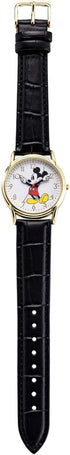 Disney Mickey Mouse Adult Classic Cardiff Articulating Hands Analog Quartz Leather Strap Watch...