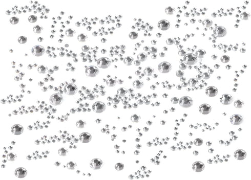 Bymitel 5000 Pieces 6 Mixed Sizes Glue Fix on Glass Rhinestones Round Crystal Gems Flatback for DIY Jewelry Making with one Picking Pen(6-Sizes 50...