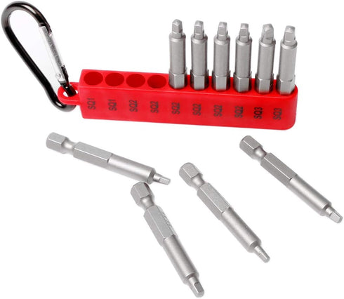 Assorted screwdrive bits, 2 In. Square #1, #2, #3, S2 Steel, 10 pieces...