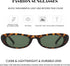Trendy Oval Sunglasses for Women Men Fashion Narrow Tiny Glasses Retro 90s Skinny Sun Glasses Black Tortoise Shell...