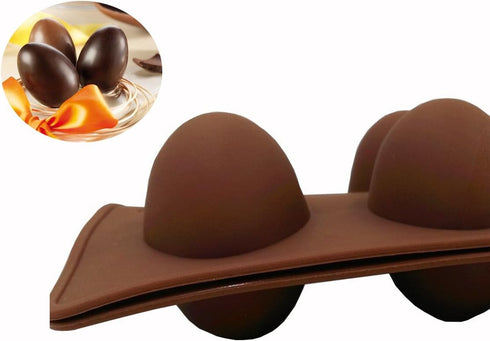 EchoDone Egg Shape Soap Mold Non Stick Silicone Half Egg Mold for Soap Making, Truffles Chocolate, Candy, Jelly, Desserts, Ice Tray Backing Set Ca...