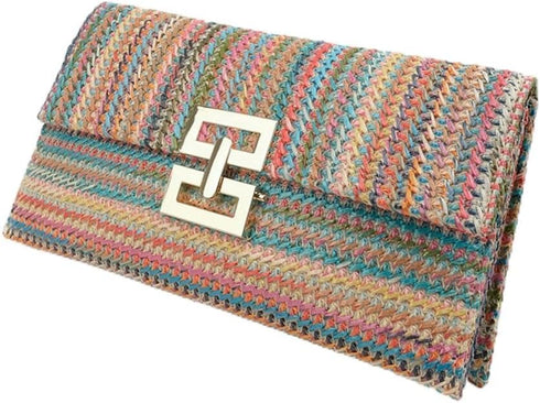 Straw Clutch Purses for Women Summer Beach Bags Woven Clutch Flap Handbags Wicker Rattan Envelope Wallet Evening Bag...