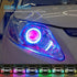 YM E-Bright 1 Set 70MM RGB Angel Eyes LED Halo Rings for Car Lamp Daytime Running Light COB Chips Multil-Color Circle Ring Mobile App Control with...