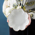 Porcelain Serving Dish,Ceramics Flower Relish Tray with Metallic Rim,Serving Bowls for Wedding,Party Perfect for Small Cereal, Pasta, Salad, Candy...