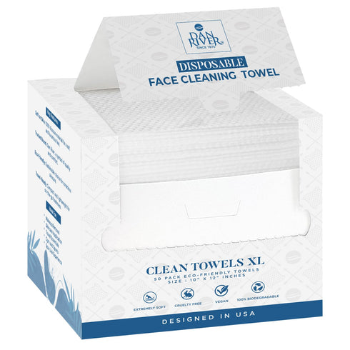 Dan River Disposable Face Towels – Dry Wipes for Skin, Super Soft Lint-Free Facial Tissue, Perfect for Cleansing, Skincare, Makeup Removal, Nursin...