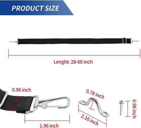 4 PCS Marine Grade Double Snap Hook Strap and Pad Eye Straps, Adjustable Heavy Duty Bimini Top Straps, 28"~60" Boat Awning Hardware Accessories, S...