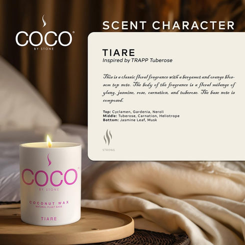 6.5oz Candle, Coconut Apricot Wax Candle for Home (Tiare) Home Fragrance Products, 1 Wick Candle, Enhance Indoor Aroma, Vegan & Cruelty-Free, Clea...