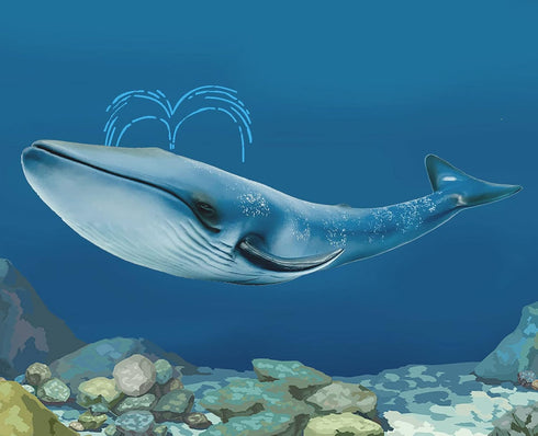 Gemini&Genius Blue Whale Sea Animal Action Figure, Ocean Shark Whale Model Toy, Educational, Role Play, Swim, Beach, Bath and Collectors for Kids...