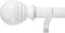 Decopolitan Ball Single Telescoping Drapery Rod Set, 36-72-Inches, White...