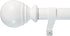 Decopolitan Ball Single Telescoping Drapery Rod Set, 36-72-Inches, White...