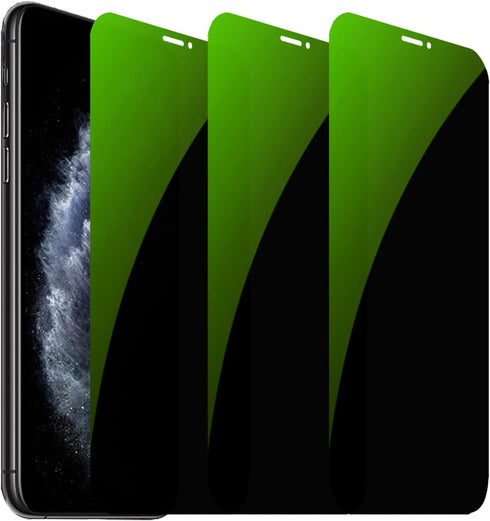 3 Pack Anti-Blue Privacy Tempered Glass Suit for iPhone Xs Max/iPhone 11 Pro Max Anti-Spy Screen Protector Anti-Peeping Film 9H Hardness Anti-scra...