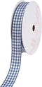 VATIN Navy and White Gingham Ribbon, Each Roll Measuring 5/8 Inch Wide by 10 Yards Long, Featuring Polyester Woven Edges, Perfect for Gift Wrappin...