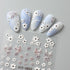 Flower Nail Art Stickers Summer Daisy Flower Nail Decals for Nail Art Decorations 4PCS Small Floral Five-petaled Design 5D Acrylic Engraved Nail S...