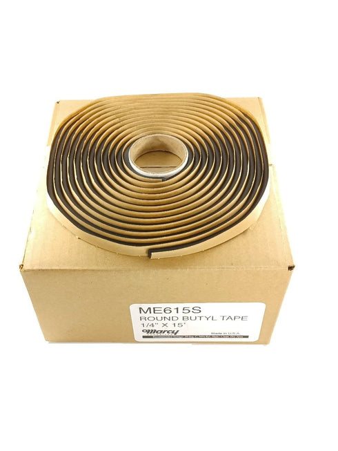 Marcy Butyl Tape Auto Glass Solid Seal Roll 15' Roll 1/4" Round USA...