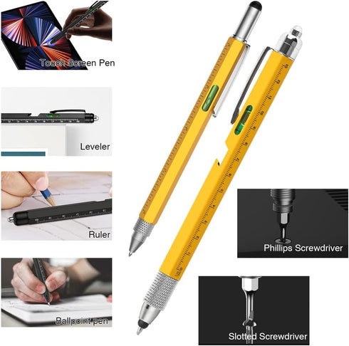 Mens Gifts Stocking Stuffers for Men hongred 2PCS 10 in 1 Multitool Pens Fathers Day Dad Gifts Office Gifts for Coworkers Gadgets for Men Valentin...
