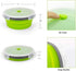 1200ml Collapsible Camping Bowl Silicone Food Storage Container with Lid and Foldable Stainless Steel Fork Spoon, for Picnic, Travel, Camping, RV,...