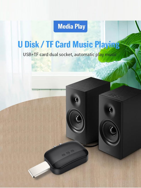 HAOQUOO Stereo Bluetooth Receiver Adapter,NFC Connection, 3.5mm/RCA Dual Audio Output Socket, Bluetooth Adapter Converter Suitable for Smartphones...