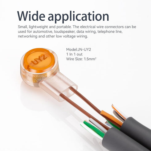 100pcs Waterproof Telephone Wire Connector, Gel-filled UY Butt Splice Network Cable Connectors (UY2/K2)...