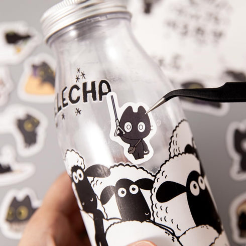 46 Pcs Cute Balck Cat Stickers for Scrapbooking Diary Laptop Junk Journal Notebook Kids Envelope Card Making Diary Planner Craft DIY Craft Decorat...