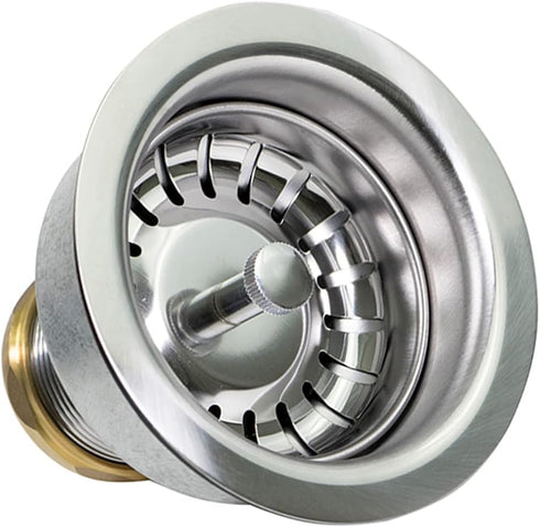 Highcraft 9754 Kitchen Sink (3-1/2 Inch) Stainless Steel Drain Assembly With Strainer Basket and Snaplock Stopper Long Extended Shank (3-3/4 Inch)...