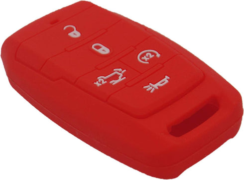 2 Pack 5 Buttons Soft Silicone Rubber Remote Keyless Protector Case Key Fob Cover Protector Holder Jacket for Dodge 2021 2020 2019 Ram 1500 Pickup...