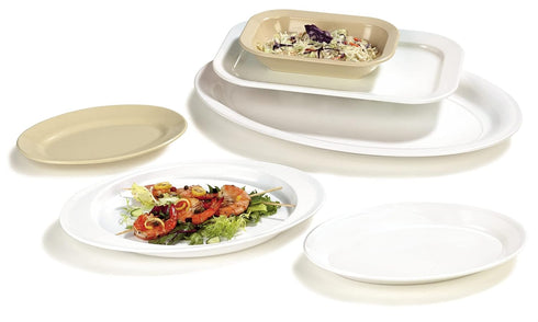 Carlisle FoodService Products Displayware Plastic Catering Platter 21" x 15" White...