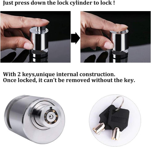Portable Motorcycle Disc Lock,Anti Theft Disk Brake Lock with Reminder Cable for Motorcycle Bicycle Wheel Compatible for Harley Triumph Tiger Duca...