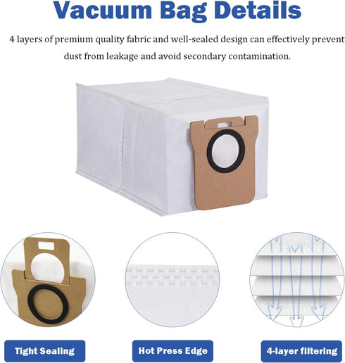 Accessories Compatible with Dreametech L20 Ultra, L30 Ultra Robot Vacuum Cleaner, 20 Pack Replacement Parts, 1 Roller Brush, 4 Filters, 4 Side Bru...