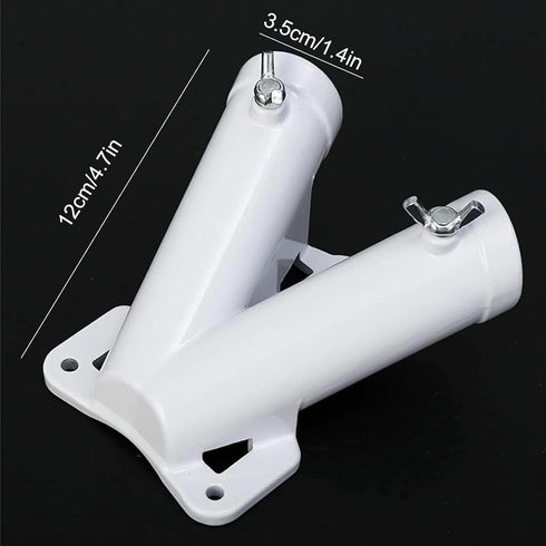 Flag Holder, Flag Bracket, Flag Pole Holder Bracket Double Hole Design Outside House Heavy Duty Metal Flag Mount, Aluminum Alloy Mounting Brackets...